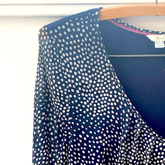 BODEN Aubrey Sheer Layered Polka Dot Blouse Women’s 12 V-Neck Chiffon Top Office - Picture 4 of 12